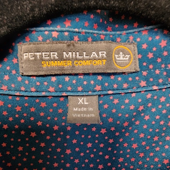 Peter Millar Summer Comfort Star Polo Shirt Mens XL Castle Stuart Golf Logo READ - Picture 5 of 9